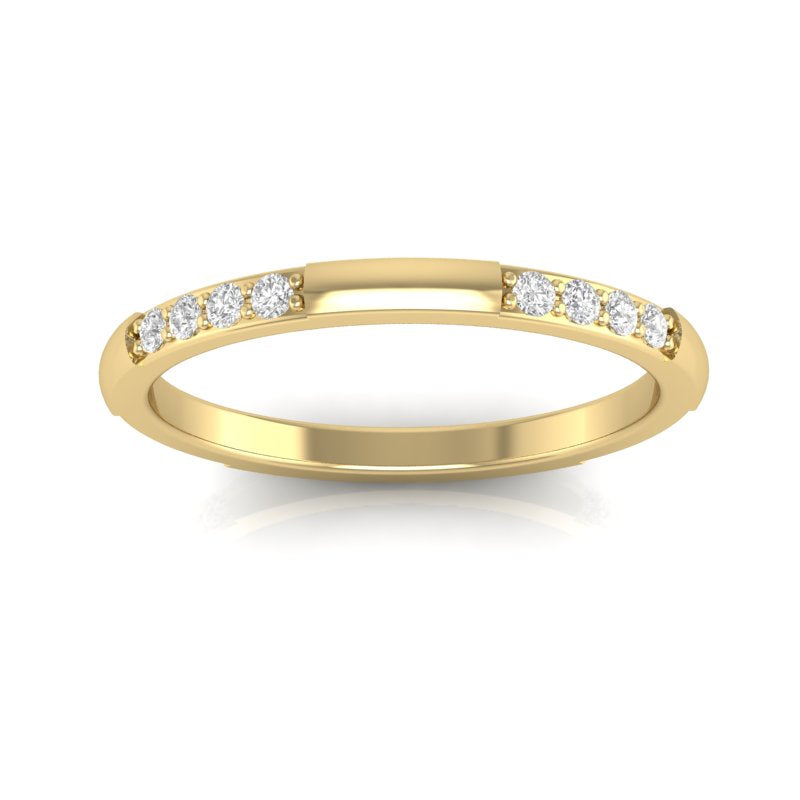 14k Gold Eternity Diamond Stackable Ring Wedding Band - Abtin & Company