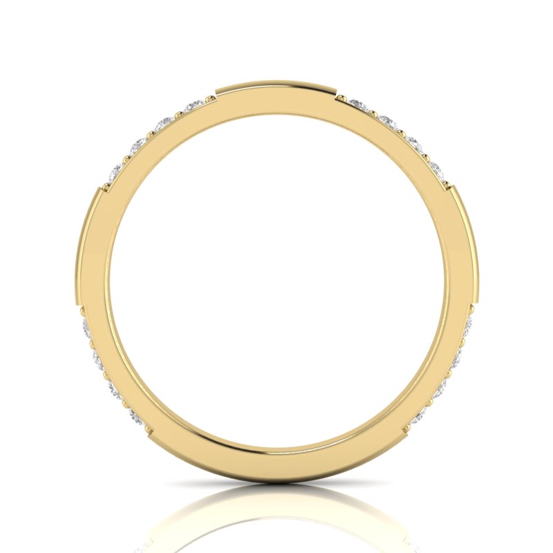 14k Gold Eternity Diamond Stackable Ring Wedding Band - Abtin & Company