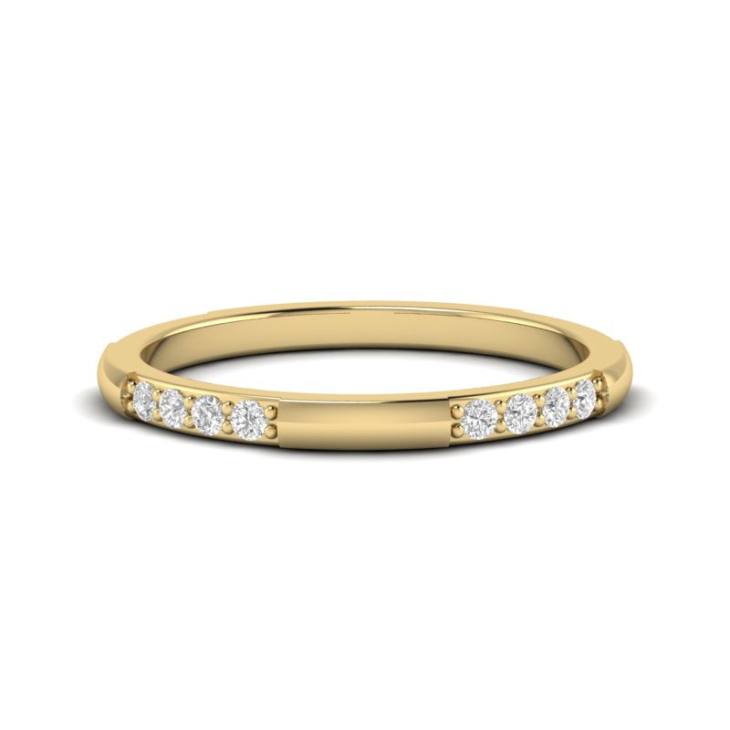 14k Gold Eternity Diamond Stackable Ring Wedding Band - Abtin & Company