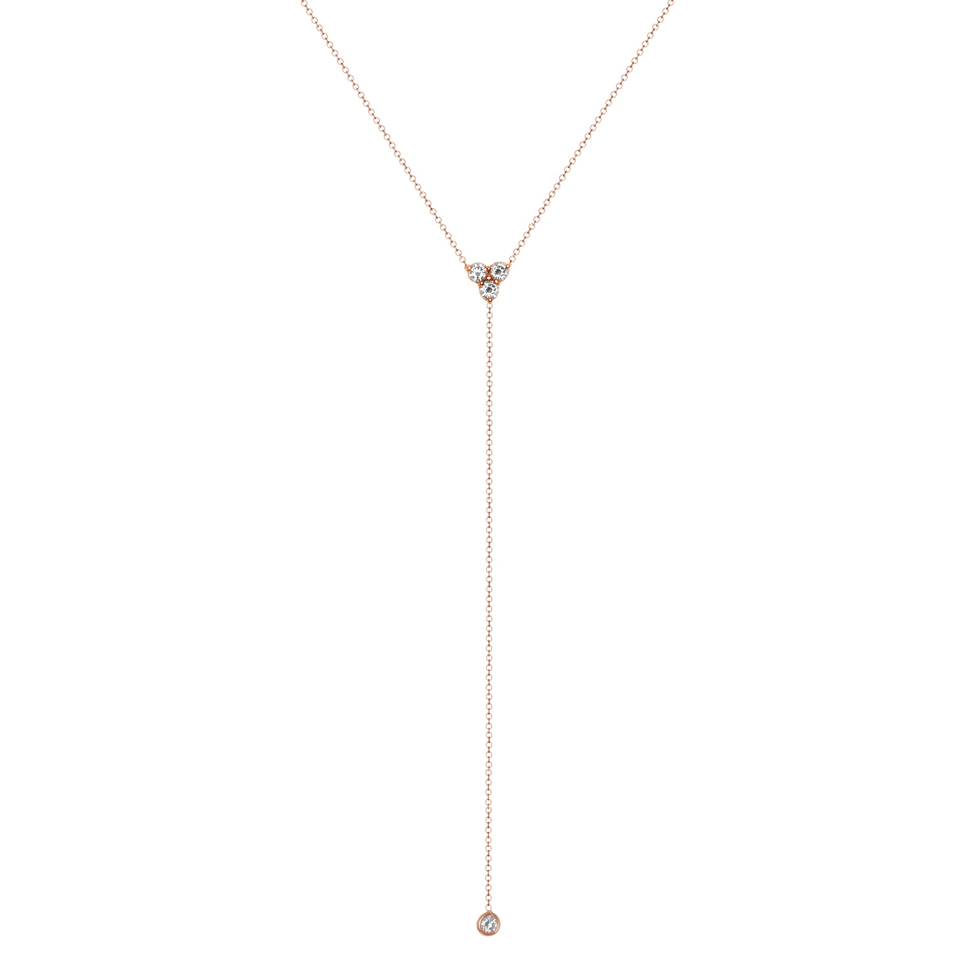 14K Diamond Y-Necklace Lariat Necklace - Abtin & Company