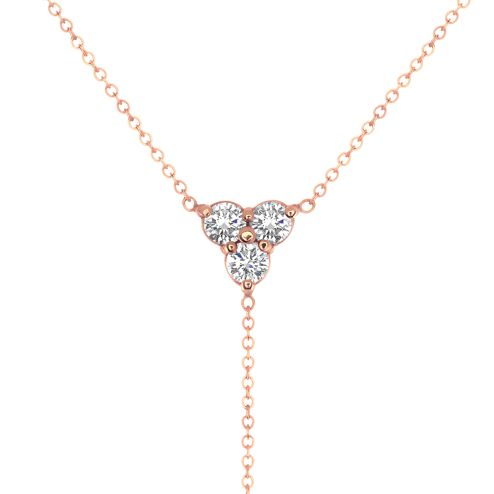 14K Diamond Y-Necklace Lariat Necklace - Abtin & Company