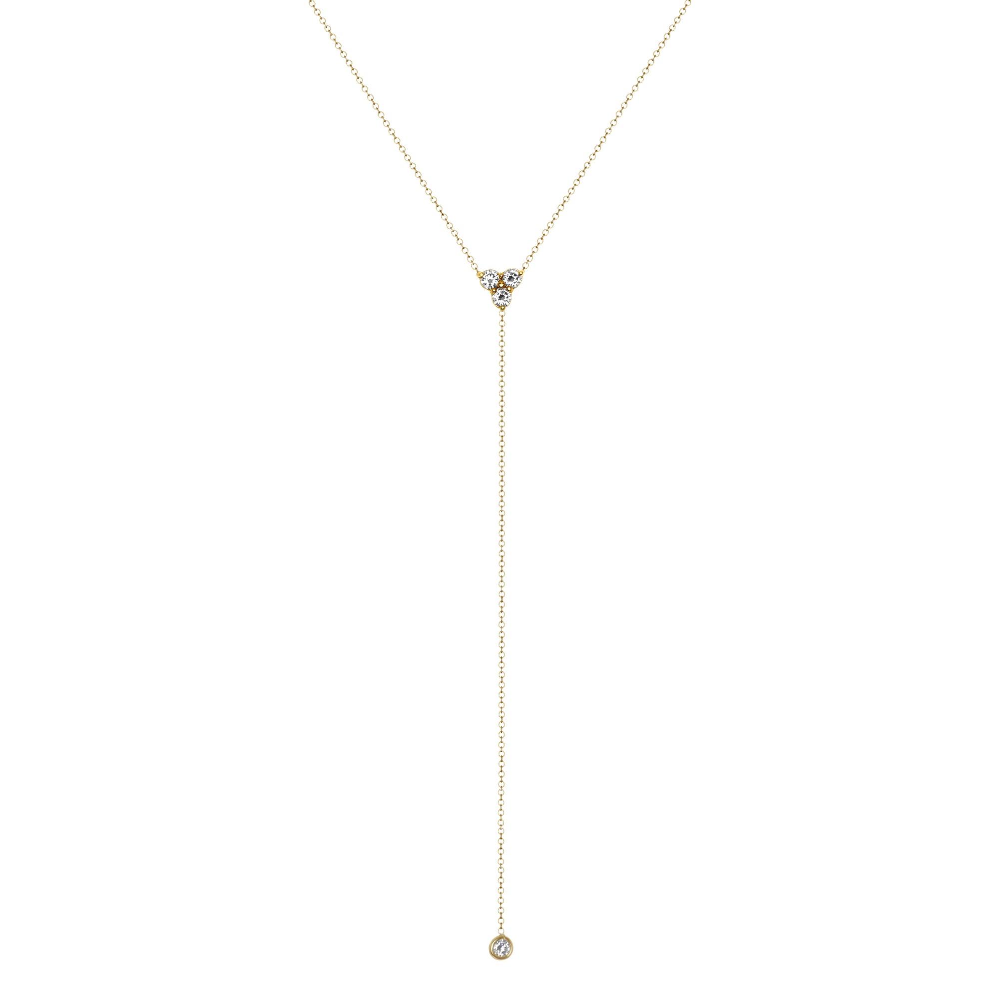 14K Diamond Y-Necklace Lariat Necklace - Abtin & Company