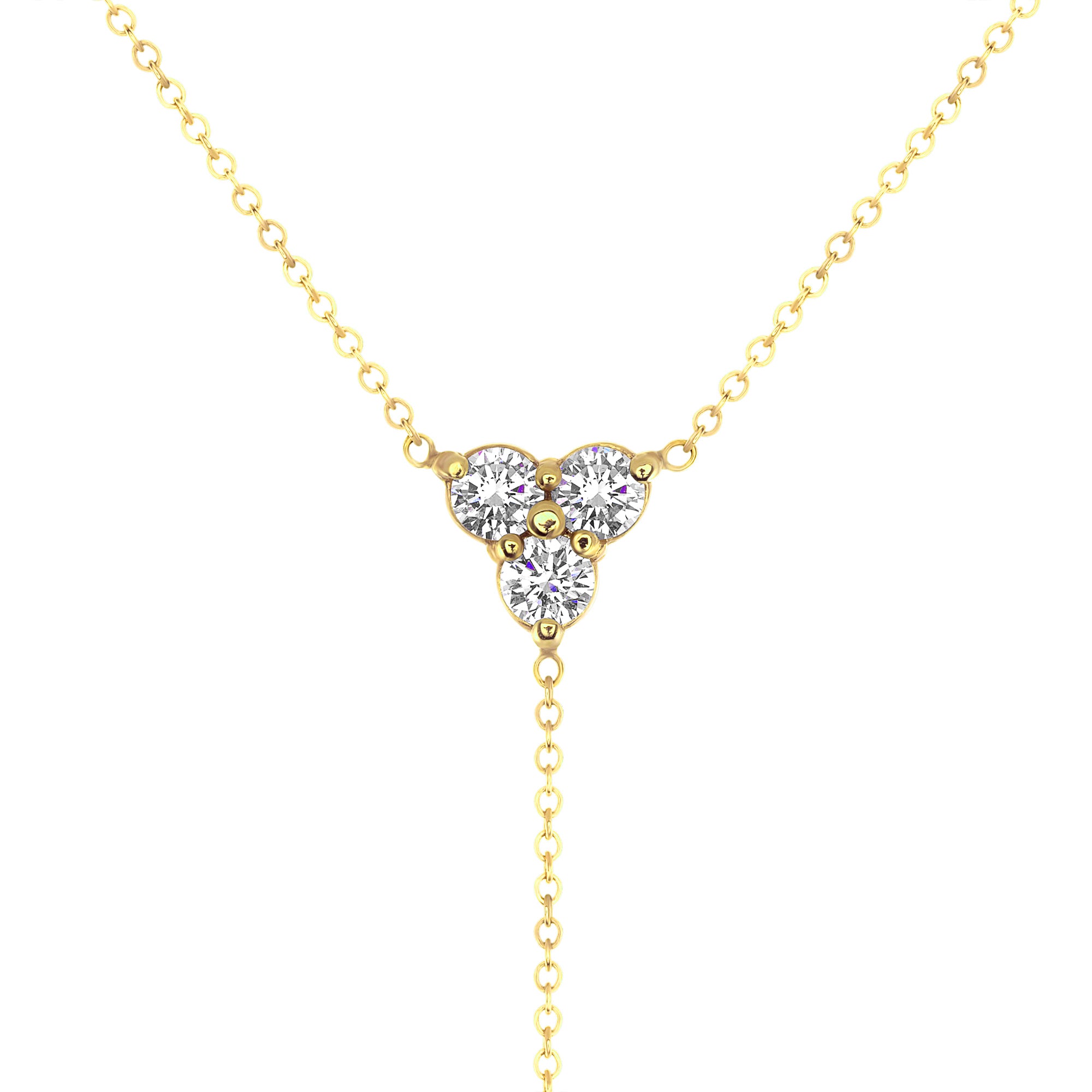 14K Diamond Y-Necklace Lariat Necklace - Abtin & Company