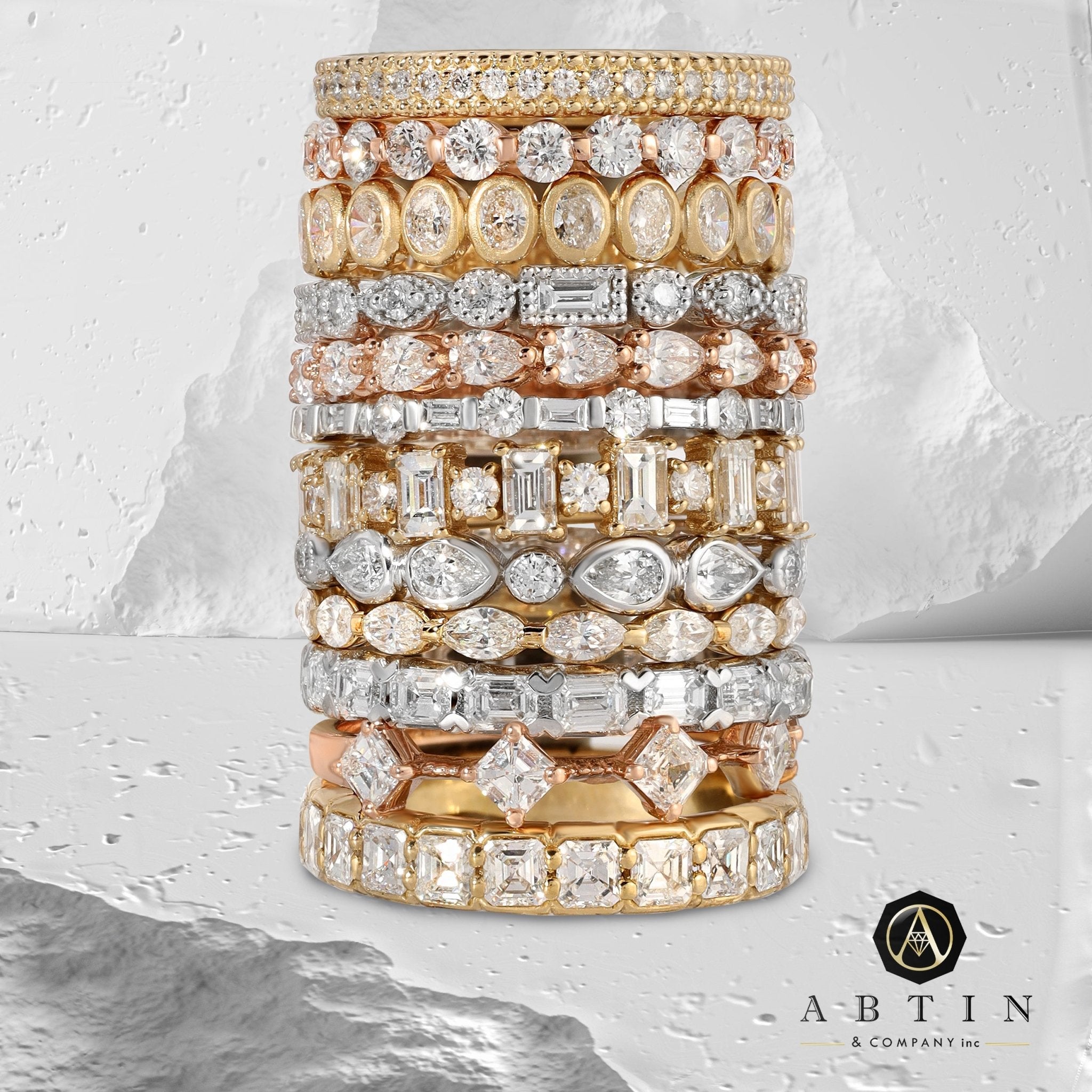 Lab Grown Fancy Shape Wedding Bands - Abtin & Co. 