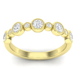 14k Gold Diamond Bezel-set Stackable Ring Wedding Band - Abtin & Company 