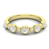 14k Gold Diamond Bezel-set Stackable Ring Wedding Band - Abtin & Company 