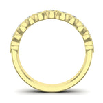 14K Gold Round Halfway Eternity Milgrain Bezel Set Lab Grown Diamond Wedding Band Ring - Abtin & Company 
