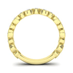 14K Gold Round Three Quarter Way Eternity Milgrain Bezel Set Lab Grown Diamond Wedding Band Ring - Abtin & Company 