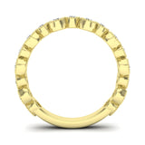 14K Gold Round Three Quarter Way Eternity Milgrain Bezel Set Lab Grown Diamond Wedding Band Ring - Abtin & Company 