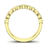 14K Gold Round Halfway Eternity Milgrain Bezel Set Lab Grown Diamond Wedding Band Ring - Abtin & Company 