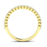 14K Gold Round Halfway Eternity Floating Set Lab Grown Diamond Wedding Band Ring - Abtin & Company 
