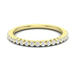 14K Gold Round Halfway Eternity Floating Set Lab Grown Diamond Wedding Band Ring - Abtin & Company 