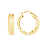 14K Gold Chunky Small Hoop Earrings