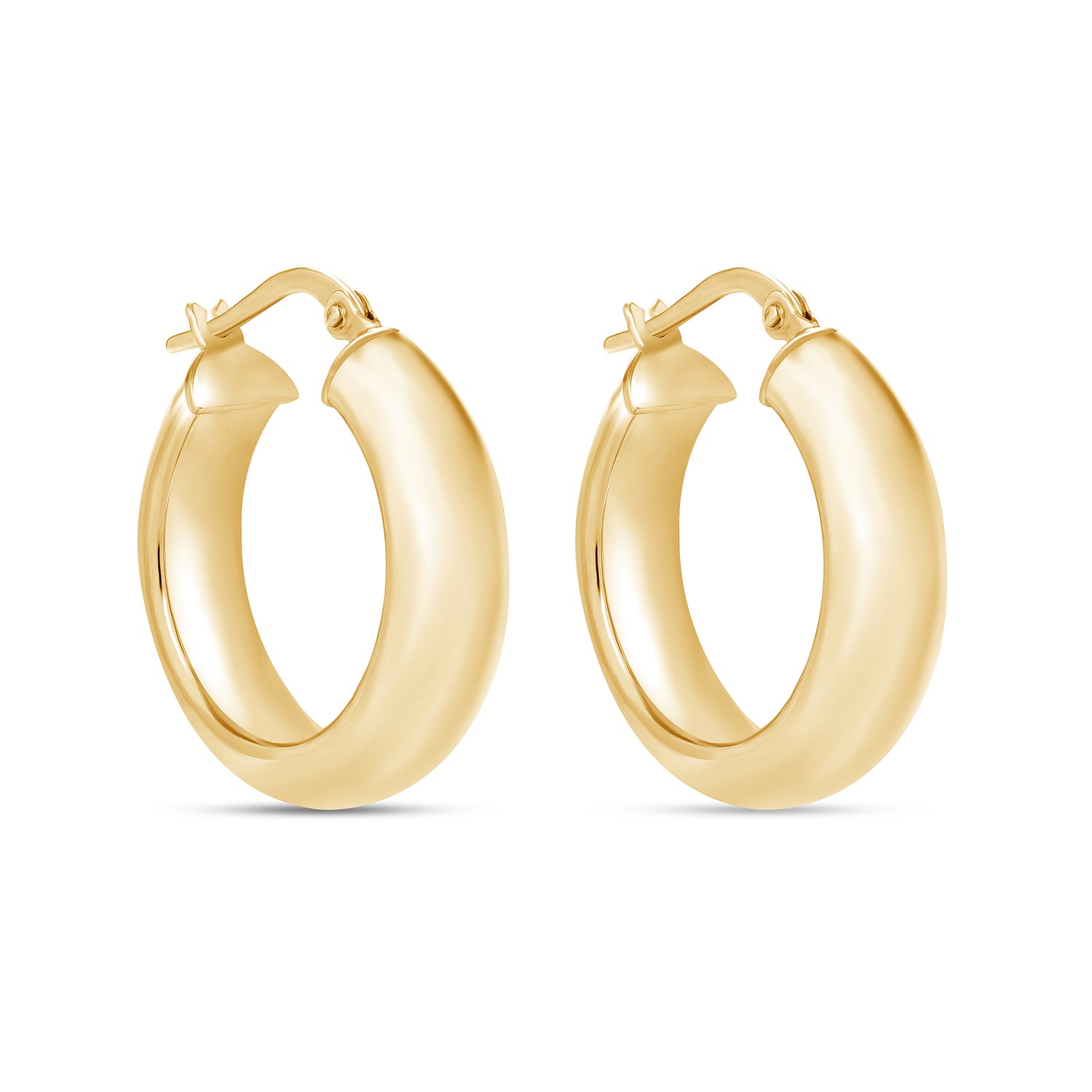 14K Gold Chunky Small Hoop Earrings