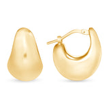14K Chunky Teardrop Huggie Earrings