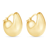 14K Chunky Teardrop Huggie Earrings