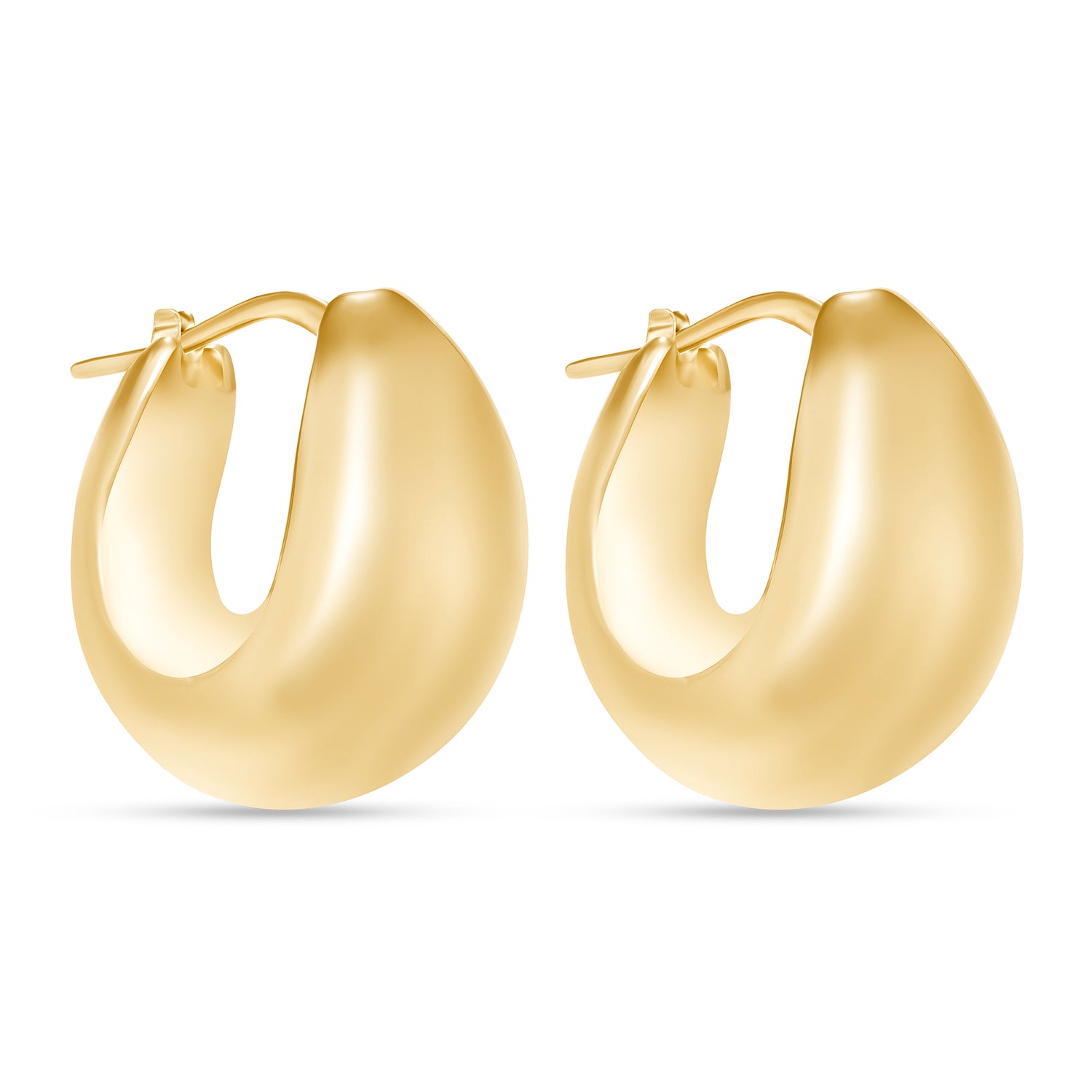 14K Gold Chunky Teardrop Hoop Earrings
