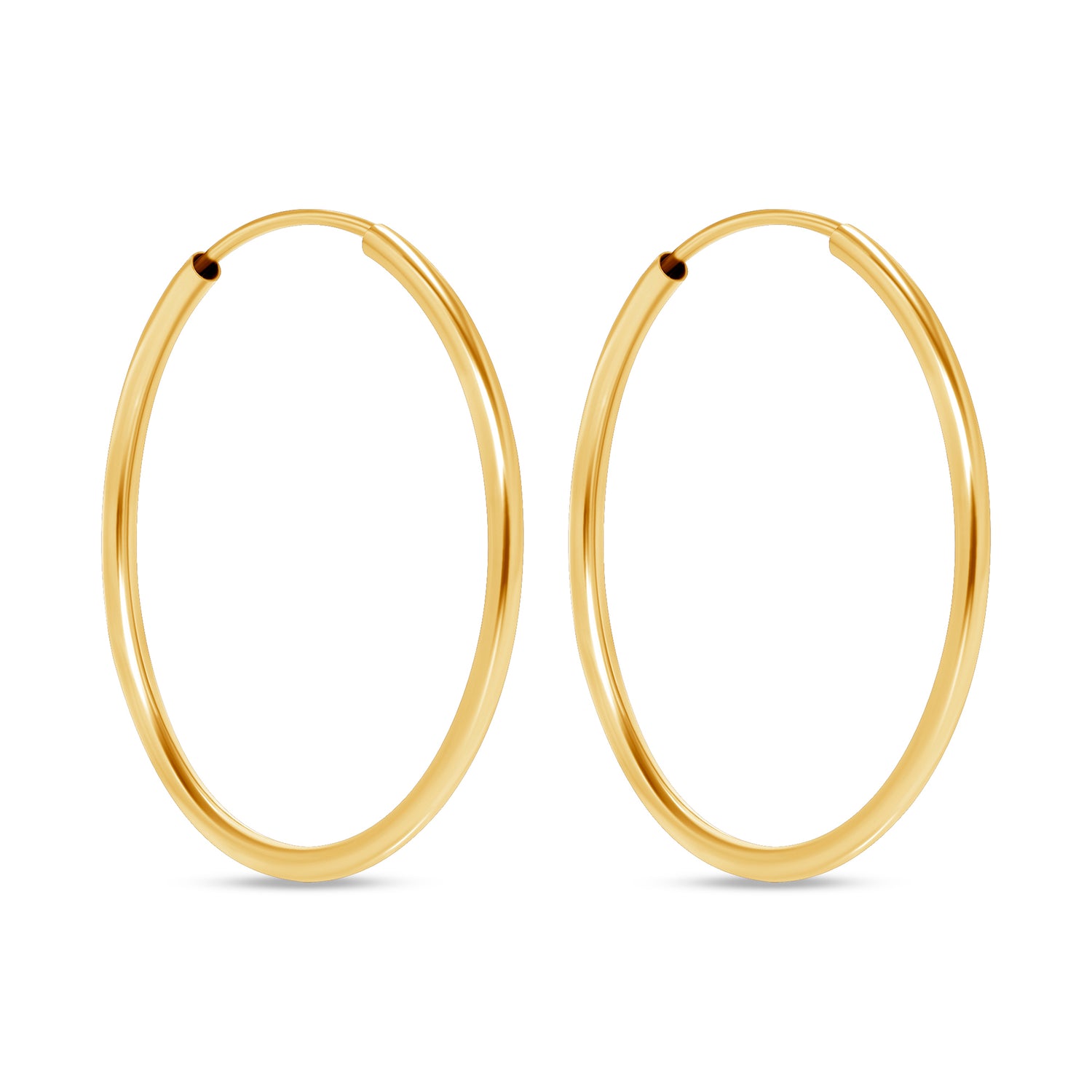 14K Gold Endless Tube Hoop earrings