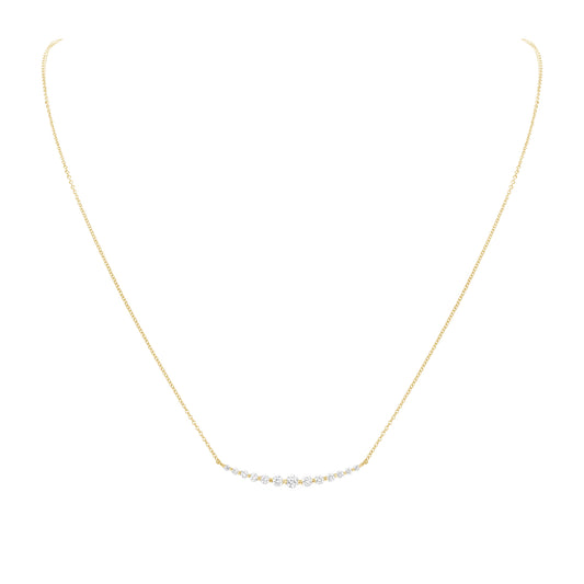 14K Gold Floating Diamond Smile Pendant - Abtin & Company 