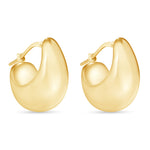 14K Chunky Teardrop Huggie Earrings Earring ABGE-132-G  - Abtin & Co.