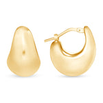 14K Chunky Teardrop Huggie Earrings Earring ABGE-132-G  - Abtin & Co.