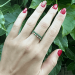 14K Diamond & Emerald Vintage Deco Stacking/Wedding Ring Ring ABB-137-EMD  - Abtin & Co.