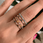 14K Diamond & Emerald Vintage Deco Stacking/Wedding Ring Ring ABB-137-EMD  - Abtin & Co.