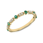 14K Diamond & Emerald Vintage Deco Stacking/Wedding Ring Ring ABB-137-EMD  - Abtin & Co.