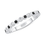 14K Gold Alternate Black Diamond & Diamond Bezel Stacking Ring Ring ABB-166-BDD-1  - Abtin & Co.