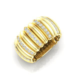 14K Gold Alternate Diamond Wide Dome Ring Ring ABB-611.1-D -1  - Abtin & Co.