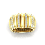 14K Gold Alternate Diamond Wide Dome Ring Ring ABB-611.1-D -1  - Abtin & Co.