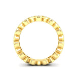 14K Gold Alternating Pear-Cut Three Quarter Way Eternity Milgrain Bezel Set Lab Grown Diamond Wedding Band Ring Pear Cut ABB-426.2-LGD  - Abtin & Co.