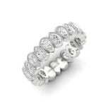 14K Gold Alternating Pear-Cut Three Quarter Way Eternity Milgrain Bezel Set Lab Grown Diamond Wedding Band Ring Pear Cut ABB-426.2-LGD  - Abtin & Co.