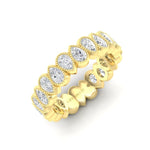 14K Gold Alternating Pear Cut Three Quarter Way Eternity Milgrain Bezel Set Lab Grown Diamond Wedding Band Ring Pear Cut ABB-425.2-LGD  - Abtin & Co.