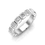 14K Gold Ascher Cut Halfway Eternity Bezel Set Lab Grown Diamond Wedding Band Ring Ascher Cut ABB-408.1-LGD-1  - Abtin & Co.