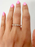 14K Gold Ascher Cut Halfway Eternity Bezel Set Lab Grown Diamond Wedding Band Ring Ascher Cut ABB-406.1-LGD-1  - Abtin & Co.