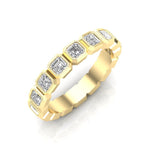 14K Gold Ascher Cut Halfway Eternity Bezel Set Lab Grown Diamond Wedding Band Ring Ascher Cut ABB-408.1-LGD-21  - Abtin & Co.