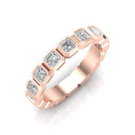 14K Gold Ascher Cut Halfway Eternity Bezel Set Lab Grown Diamond Wedding Band Ring Ascher Cut ABB-408.1-LGD-41  - Abtin & Co.