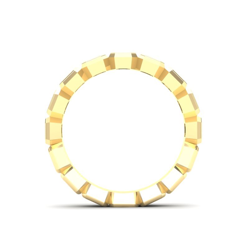 14K Gold Ascher Cut Halfway Eternity Bezel Set Lab Grown Diamond Wedding Band Ring Ascher Cut ABB-408.1-LGD-21  - Abtin & Co.