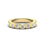 14K Gold Ascher Cut Halfway Eternity Bezel Set Lab Grown Diamond Wedding Band Ring Ascher Cut ABB-408.1-LGD-1  - Abtin & Co.