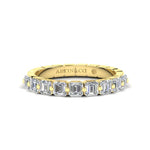 14K Gold Ascher Cut Halfway Eternity Floating Set Lab Grown Diamond Wedding Band Ring Ascher Cut ABB-414.1-LGD-1  - Abtin & Co.