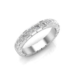 14K Gold Ascher Cut Halfway Eternity Half Bezel Set Lab Grown Diamond Wedding Band Ring Ascher Cut ABB-403.1-LGD-1  - Abtin & Co.