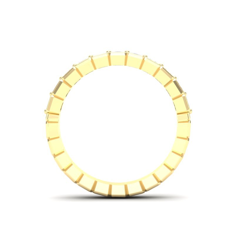14K Gold Ascher Cut Halfway Eternity Half Bezel Set Lab Grown Diamond Wedding Band Ring Ascher Cut ABB-403.1-LGD-22  - Abtin & Co.