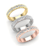 14K Gold Ascher Cut Halfway Eternity Half Bezel Set Lab Grown Diamond Wedding Band Ring Ascher Cut ABB-403.1-LGD-43  - Abtin & Co.