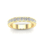 14K Gold Ascher Cut Halfway Eternity Half Bezel Set Lab Grown Diamond Wedding Band Ring Ascher Cut ABB-403.1-LGD-22  - Abtin & Co.