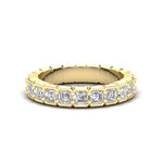 14K Gold Ascher Cut Halfway Eternity Half Bezel Set Lab Grown Diamond Wedding Band Ring Ascher Cut ABB-405.1-LGD-1  - Abtin & Co.