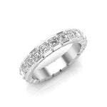 14K Gold Ascher Cut Halfway Eternity Half Bezel Set Lab Grown Diamond Wedding Band Ring Ascher Cut ABB-405.1-LGD-1  - Abtin & Co.