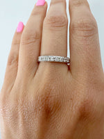 14K Gold Ascher Cut Halfway Eternity Half Bezel Set Lab Grown Diamond Wedding Band Ring Ascher Cut ABB-403.1-LGD-1  - Abtin & Co.