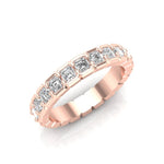 14K Gold Ascher Cut Halfway Eternity Half Bezel Set Lab Grown Diamond Wedding Band Ring Ascher Cut ABB-405.1-LGD-43  - Abtin & Co.