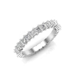 14K Gold Ascher Cut Halfway Eternity Prong Set Lab Grown Diamond Wedding Band Ring Ascher Cut   - Abtin & Co.
